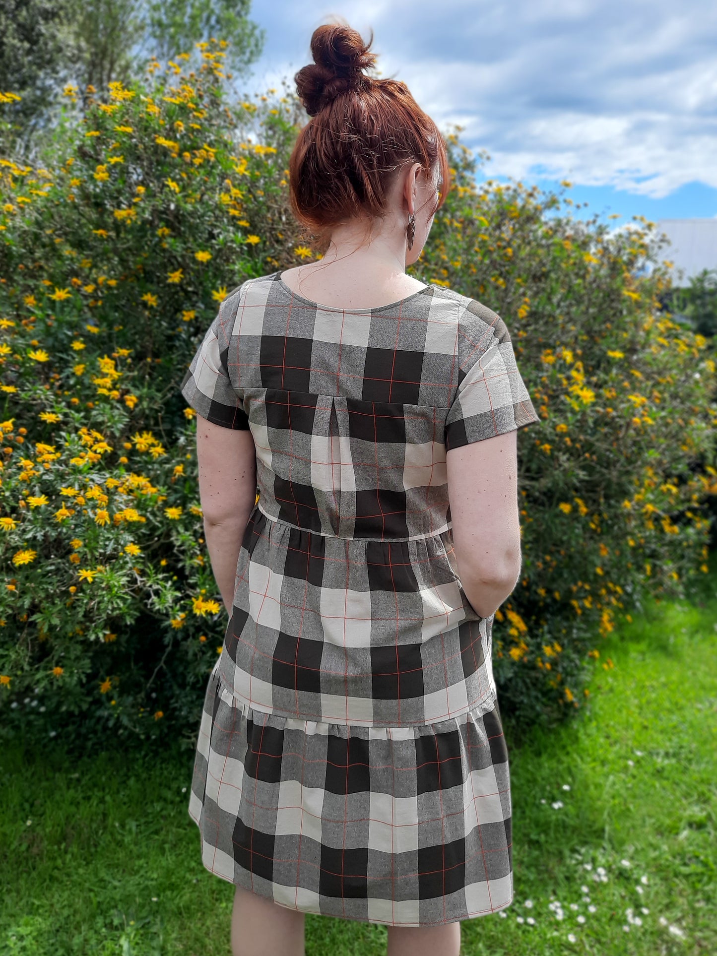 Pre-made Sammy Dress (chocolate check) - size S
