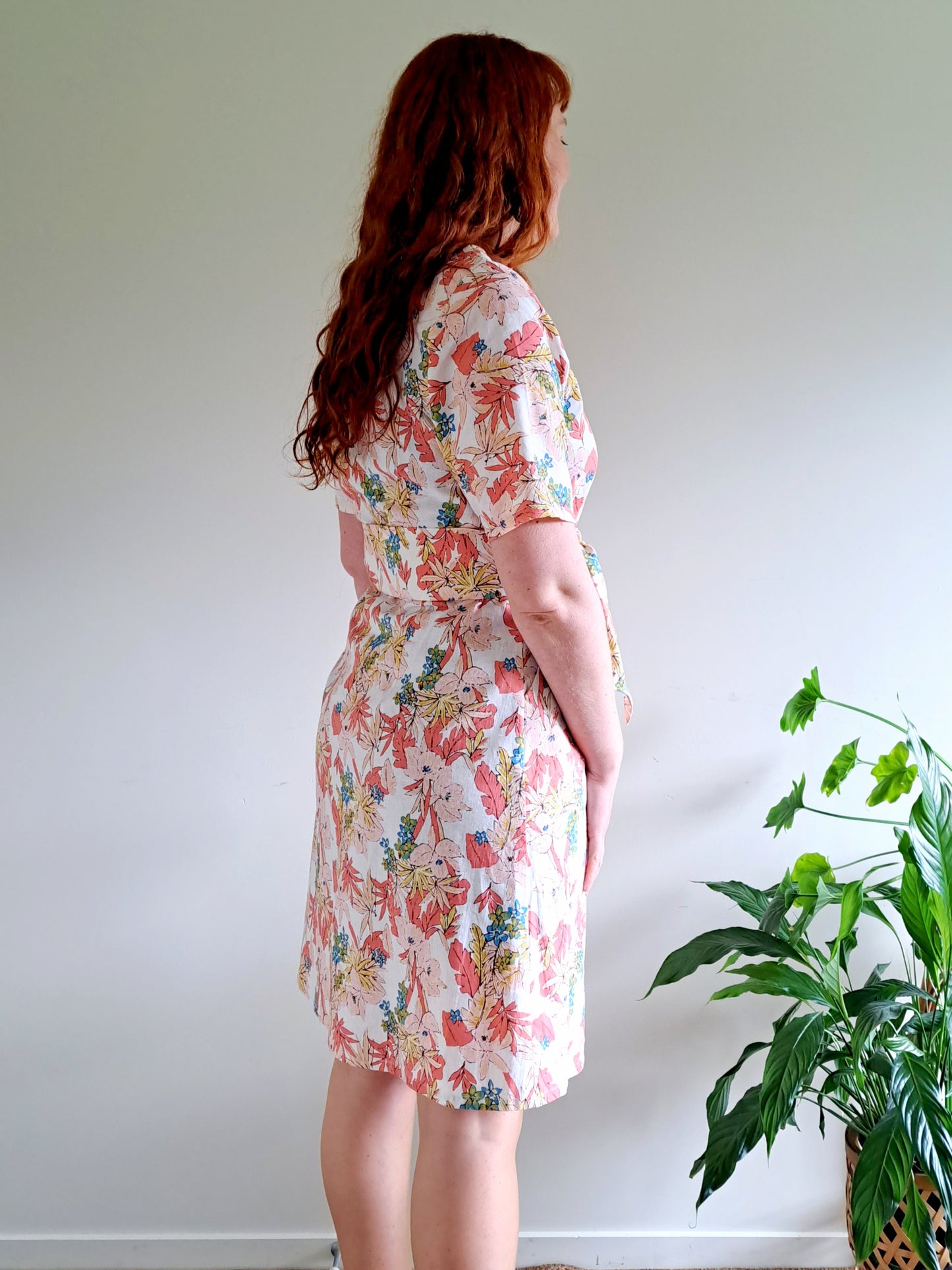 Pre-made Jody Dress (white floral) - size M, L