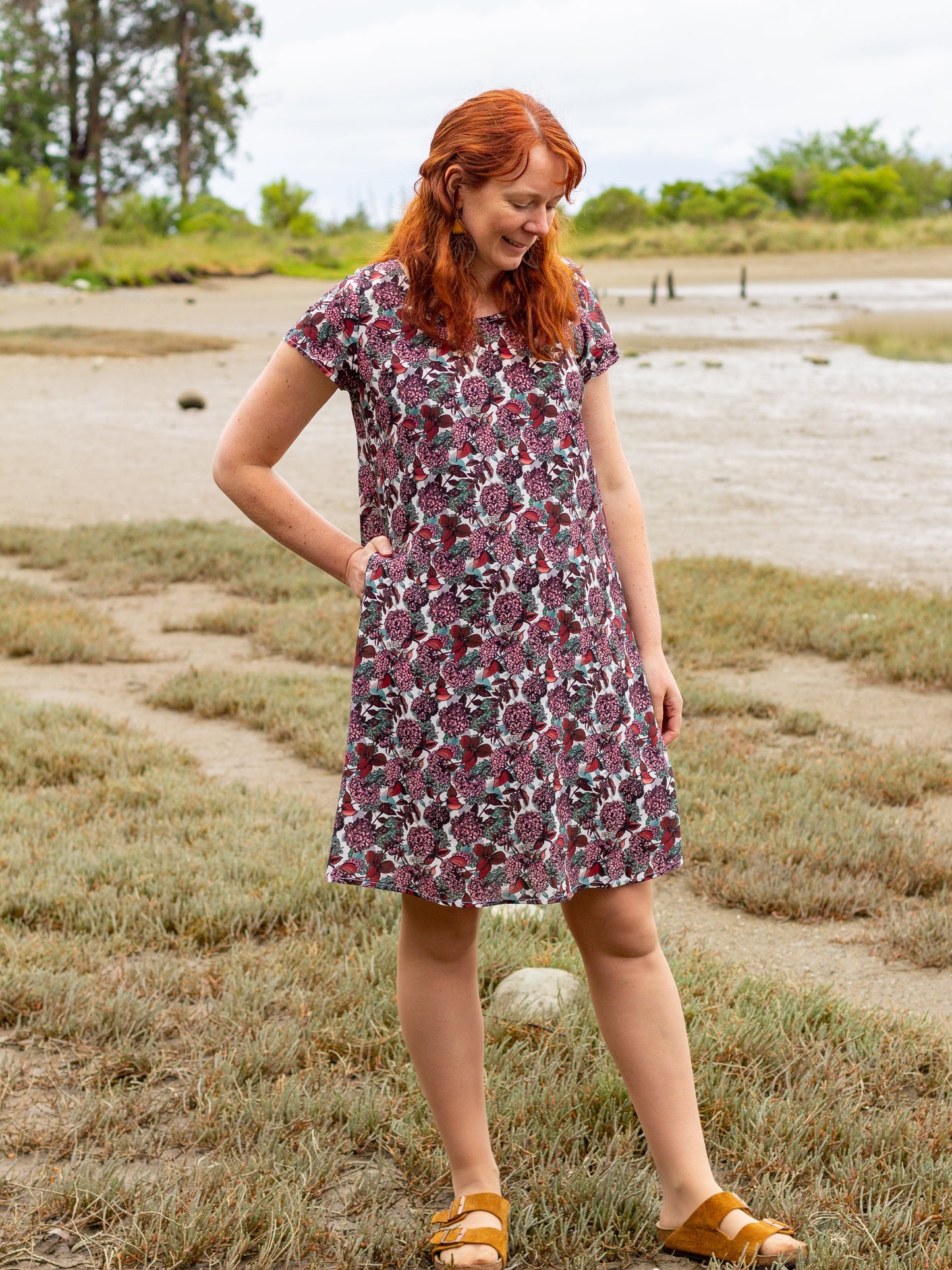 Pre-made Ziggy Dress (hydrangea garden) - size S, XXL