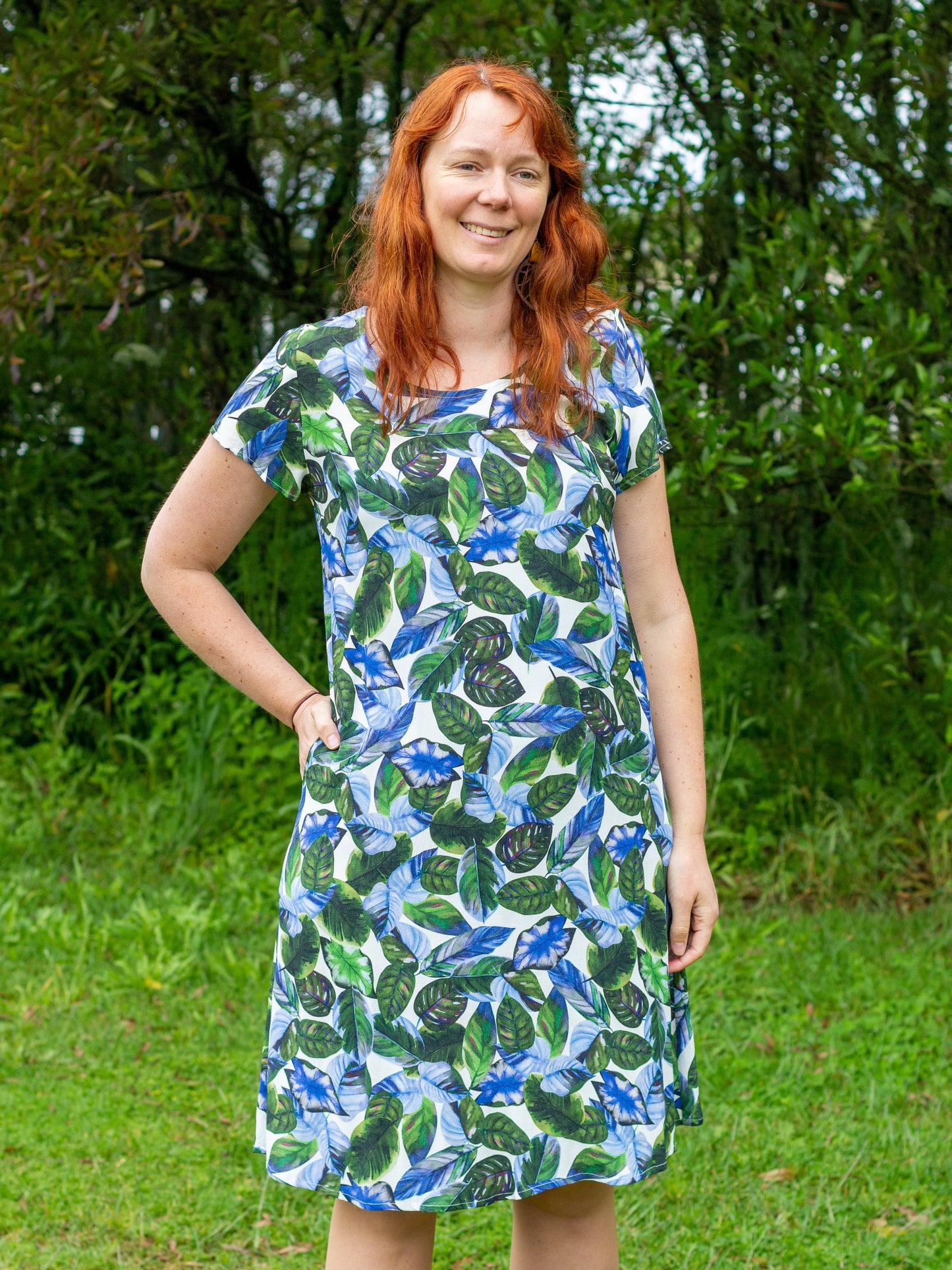 Pre-made Ziggy Dress (leafy life) - size M, L